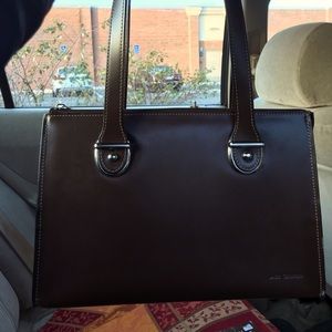 Jack Georges Milano Madison Avenue tote Italian Leather Classic Bag - Brown